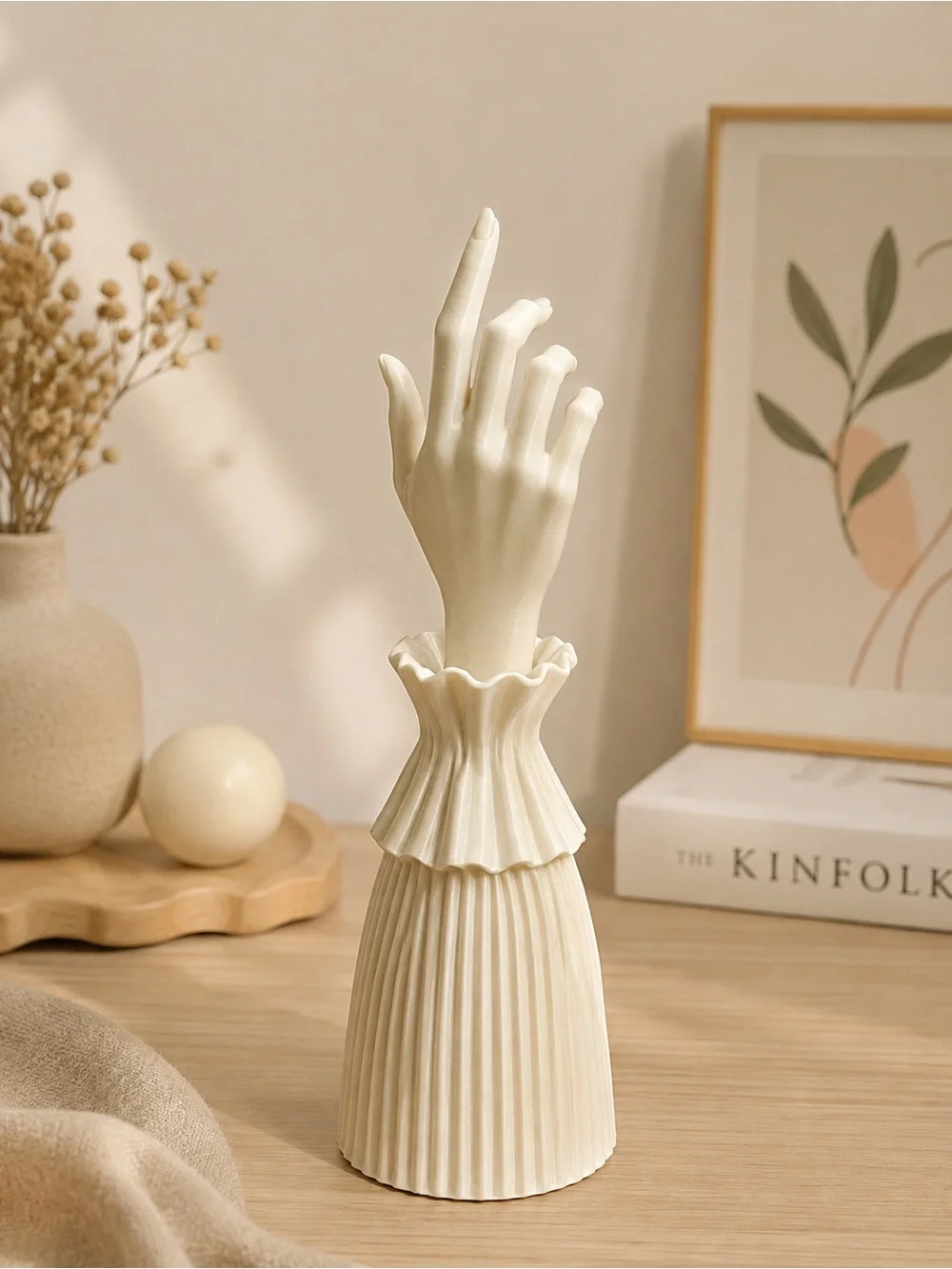 Cream Decorative Hand Sculpture Accent